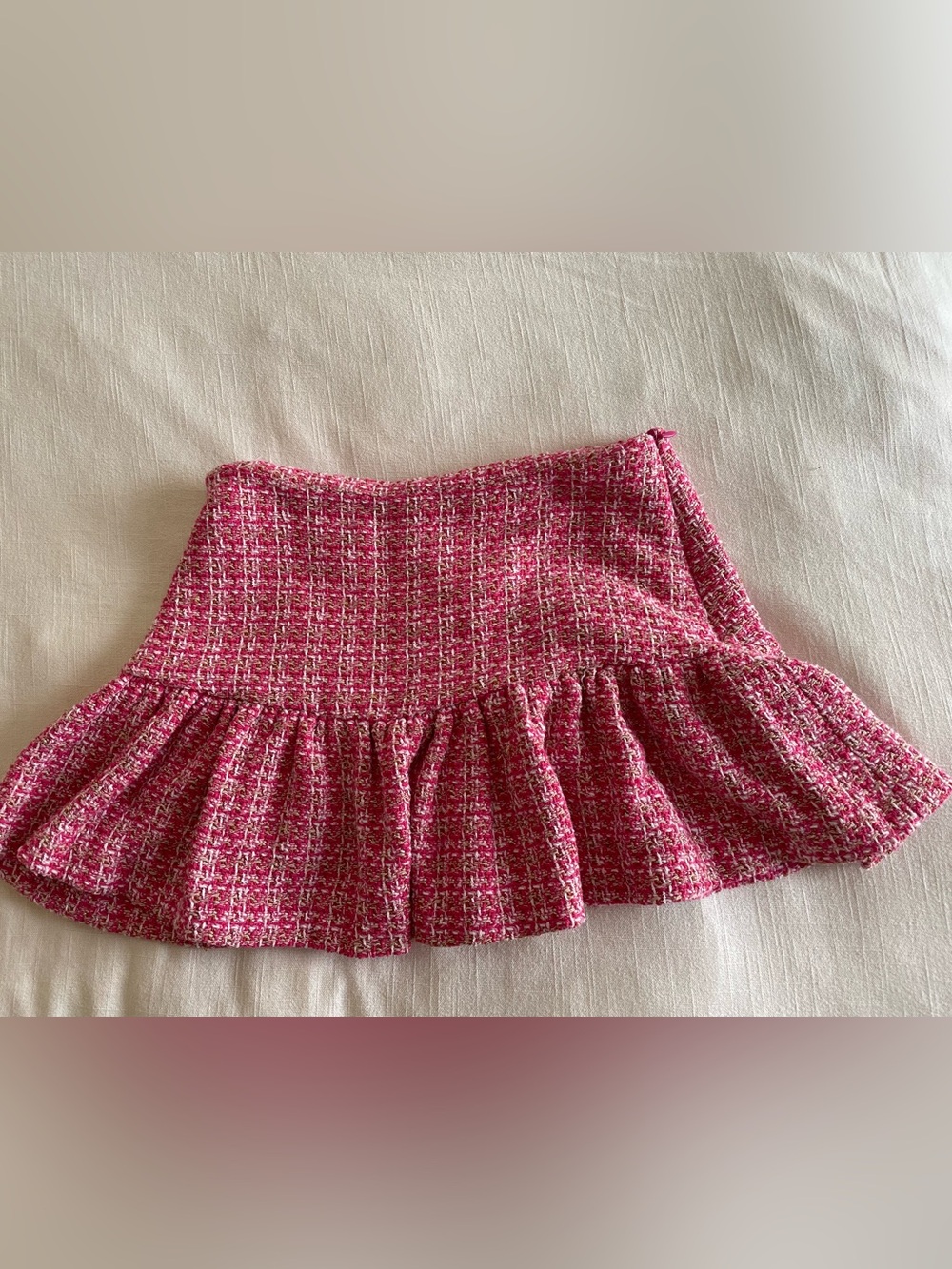 Zara Pink Mini Skort with Ruffle Hem